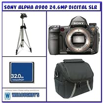 Sony Alpha A900 24.6MP Digital SLR Camera (Body Only) + 32GB Compact Flash Card + Pro Series Tripod + Pro DSLR Camera Bag
