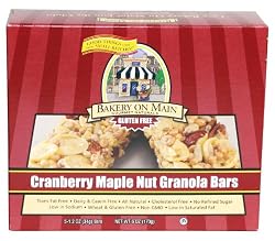 Bakery On Main Cranberry Maple Nut, Gluten Free Granola Bars, 5-Count, 6-Ounce Boxes (Pack of 6)