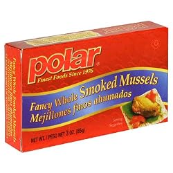 MW Polar Fancy Whole Smoked Mussels, 3-Ounce Packages (Pack of 12)