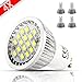 MUMENG 500LM GU10 Base 16SMD 2835 LED 5.5W 6500K Cool White Bulb 110V Replaces 50W Halogen 120 Degree Beam Angle for Office, Home, Recessed, Accent, Landscape, Track Lighting Pack of 4 Units