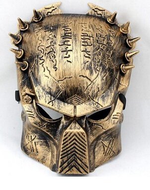 DLLL Alien Vs Predator: Predator Warrior Movie Costume Mask Melody Venetian Mardi Gras Masquerade Halloween Super Replica Alien Vs Predator Warrior Movie Costume Mask handmade plastic Bronze (Bronze)