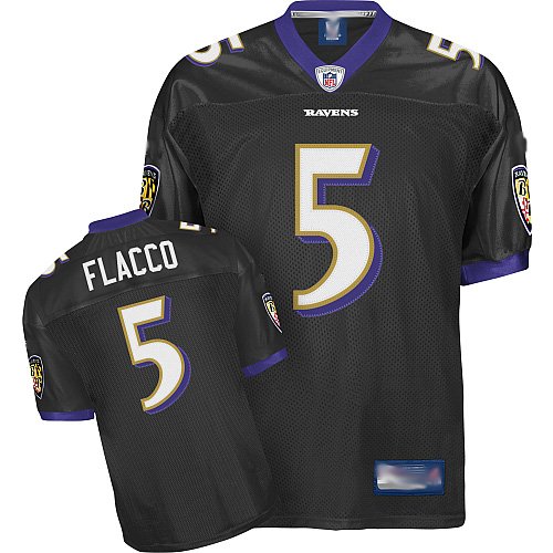 Kids Baltimore Ravens 5 Joe Flacco Black Jerseys Authentic Football Jersey Size S(10-12)m(12-14)l(14-16)xl(16-18) (Please Select the Size When You Order, Can Do Drop Shipping)