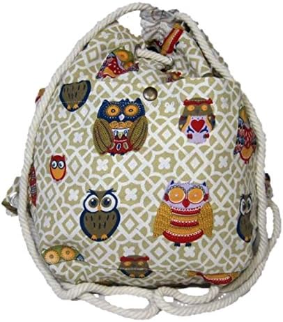 Cotton Cinch Backpack Bag (Owl)