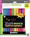 Zebra Zazzle Brights Highlighter, Chisel Tip, Pink/Red/Violet/Yellow with 2 Blue/2 Green/2 Orange Ink, 10 per Set (71111)