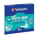 Verbatim DVD-RW Rohlinge, 4x, 4.7GB, kratzfest