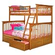 Columbia Twin Over Full Bunk Bed with Panel Drawers - Caramel Latte