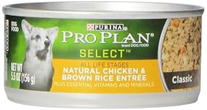 Purina Pro Plan Selects Classic Adult Dog Food, Natural Chicken and Brown Rice Entrée, 5.5-Ounce Cans (Pack of 24) Purina Pro Plan Selects Classic Adult Dog Food, Natural Chicken and Brown Rice Entrée, 5.5-Ounce Cans (Pack of 24)