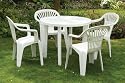 *SALE* SUPERIOR PLASTIC 5 PIECE GARDEN DINING SET - 4 CHAIRS 1 TABLE! - INDOOR OUTDOOR PATIO
