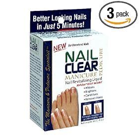 NailClear Manicure Pedicure Nail Revitalizing Liquid for Discolored Nails, 1 Ounce (Pack of 3)