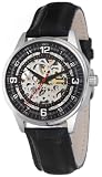 Akribos XXIV Men's AK410SS 'Saturnos' Skeleton Automatic Leather Strap Watch