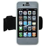 CrazyOnDigital Accessories Silicon Skin Case Protector with Armband for New Apple iPhone 4 4G HD 16GB 32GB Wireless Cell Phone