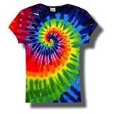 Tie Dye Mania Women's Short Sleeve Rainbow Swirl T-Shirt