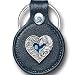 Small Leather & Pewter Key Ring - Heart & Horsehead - Small Leather & Pewter Key Ring