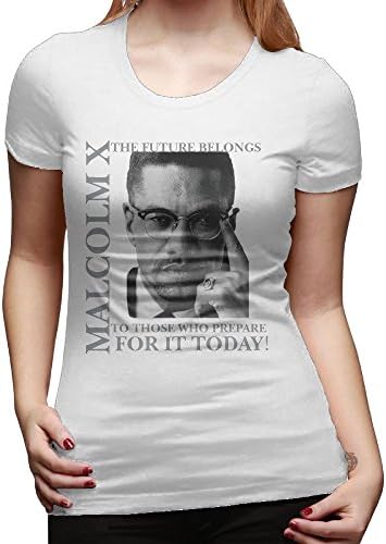 Cotton African American Heroes - Malcolm X T Shirt For Women
