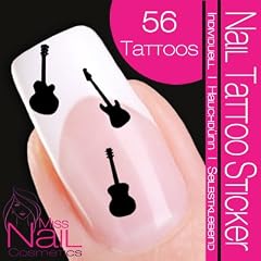 Nail Tattoo Sticker Musik / Noten - Gitarre schwarz