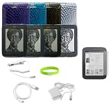 read full review CrazyOnDigital 4 TPU Skins Red Clear Blue Black Charger Screen Protector For Nook Simple Touch 9 items Accessory Kit