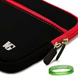 MacBook Case Sleeve for All Models of the Apple MacBook 13.3 Inch Laptop ( Black with Red Trim )