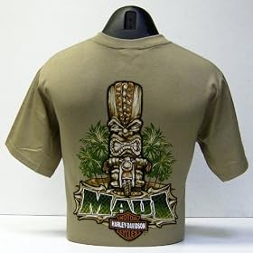 Maui Harley-Davidson Tiki Guy Pebble T-Shirt