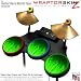 Fire Green Skin by WraptorSkinz fits Guitar Hero 4 World Tour Drum Set for Nintendo Wii, XBOX 360, PS2 & PS3 (DRUMS NOT INCLUDED)