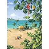 Tropical Parrots Scenic Beach Wall Mural Tropical Parrots Scenic Beach Wall Mural