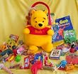 Kids Pooh Easter and Gift Basket - Candy, Games, Coloring, Activites, FUN!