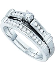 0.35CT-DIA PR-CENTER BRIDAL SET