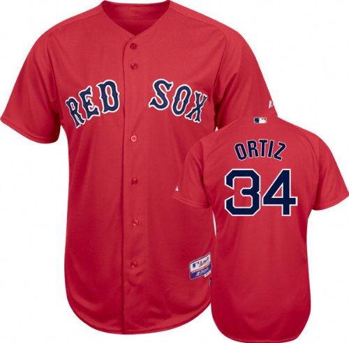 MLB Youth Boston Red Sox David Ortiz Scarlet Alternate Short Sleeve 6 Button Synthetic Replica Baseball Jersey Spring 2011  (Scarlet, Small)
