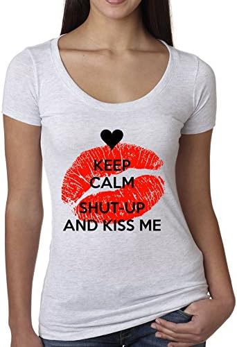 Short-Sleeve Hayama Quote Shut Up and Kiss Me White Female T-shirt