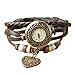 Fashion Quartz Wrap Weave Around Leather Bracelet Lady Woman Wrist Watch