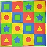 Tadpoles 16 Sq Ft First Shapes Playmat Set, Primary