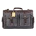 Overnight bag Canvas Genuine Leather Travel Duffel Bags for Men and Women Weekend (Grey)