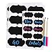 40 Packs Reusable Chalkboard Labels Stickers by Beeasy with 2 Erasable Liquid Chalk Marker ( White & Pink) for Office Home Kitchen's Jars Canisters and Storage
