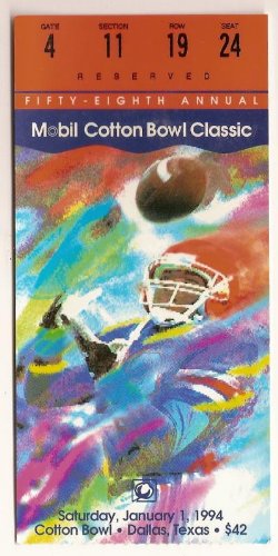 1994 Cotton Bowl Game Ticket Stub Notre Dame Texas A&m