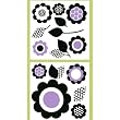 Purple and Black Peel and Stick Wall Art