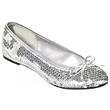 Women's Xhilaration Sable Ballet Flats - Silver Sequin