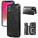 iPhone X/XS Wallet Case, iPhone X/XS Case with Card Holder, JOYAKI iPhone X/XS Slim Leather Case with Credit Card Holder Protective Case with a Free Screen Protector for iPhone X/XS 5.8 inch-Black