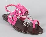 Saber-1 Jeweled Embellished Flat Sandal Pink