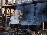 Making Maple Syrup by Boiling the Sap in a Cauldron - 24