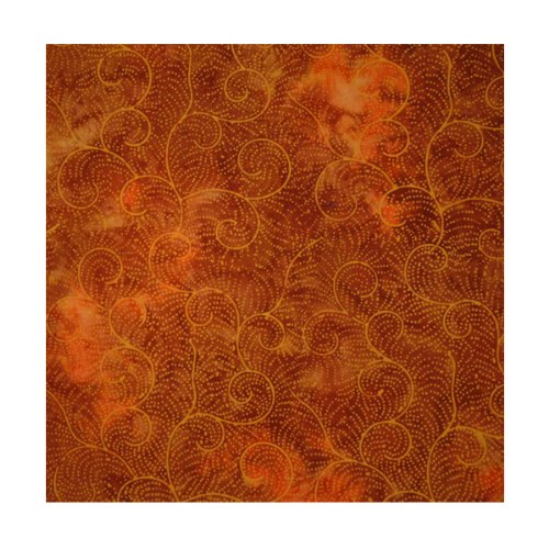 Rust Dotted Curls Batik Handkerchief
