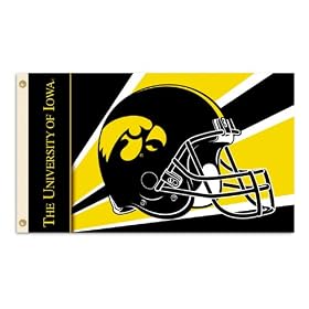 NCAA Iowa Hawkeyes 3-by-5 Foot Flag with Grommets - Helmet Design