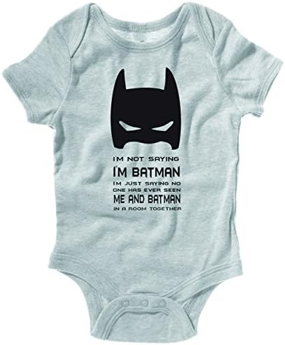 I'M NOT SAYING I'M BATMAN BABY ONE PIECE INFANT APPAREL (18 Month, Heather Gray)