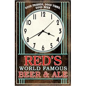 Retro style RED'S Beer & Ale wall clock USA