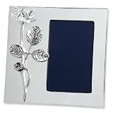 Silver-plated with Crystal Rose 4x6 Photo Frame