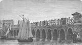 ITALY:Gt bridge,Chioggia,Gulf of Venice,old print,1893