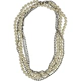 ABS Jewelry Abs Strands Of Pearl And Crystal Necklace (White and Silver)
