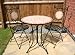 3 PIECE MOSAIC BISTRO GARDEN FURNITURE PATIO SET WITH ROUND TABLE & 2 CHAIRS - TERRACOTTA