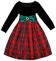Sweet Heart Rose Girls 2-6x Velvet And Plaid Holiday Dress