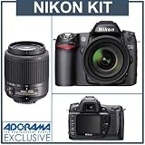 Nikon D80 Digital SLR Camera Two Lens Kit, with 18-135mm f/3.5-5.6G ED II AF-S DX Zoom & 55mm - 200mm f/4-5.6G ED AF-S DX - USA Warranty