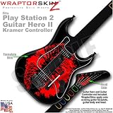 PS2 Guitar Hero II (2) Kramer Guitar Big Kiss Red on Black WraptorSkinz TM Faceplate Skin by TuneTattooz TM