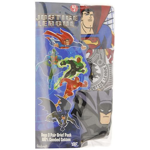  Justice League Boys 3 Pair Brief Pack